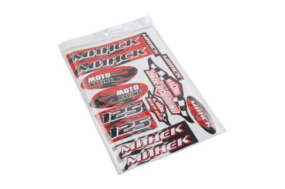 наклейки красные: минск, мото racing, 125, racing undeground