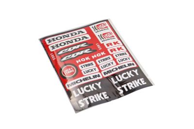 Наклейки: HONDA, CBR, NGK, MICHELIN, TEAM HONDA LUCKY STRIKE, LUCKY STRIKE(18х22) (артикул 18532)