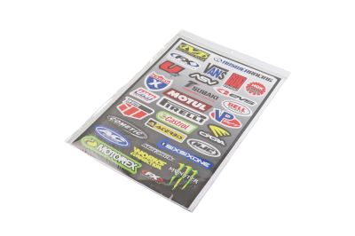 Наклейки: MECHANIX WEAR,ANSWERRACING,FX,BIG GUN,NGK,U,ASV,EVS,SUBAKI,BELL HELMETS,MOTUL,RACER X,UNI FILTER,PIRELLI,WHITE BROS,CASTROL,CYCRA,ACERBIS,HJC,SIXSIXONE,Metaltec,COMETIC GASKET,AC RACING,WORKS CONNECTION,MONSTER,MOTOREX (30х45) (артикул 22739)