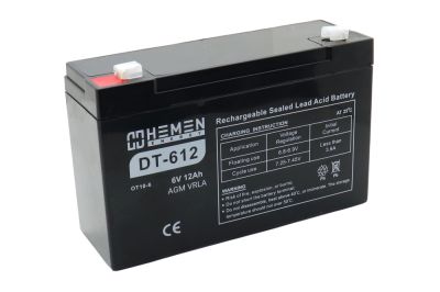 Аккумулятор герметичный 6В12Aч HEMEN ENERGY DT612 (151x50x94mm) (OT12-6) (электромашинки) (артикул 53556)