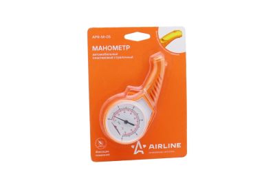 Манометр шинный стрелочный AIRLINE (до 5 атм.) в пласт. корпусе (APR-M-05) (артикул 26855)