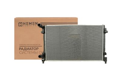 Радиатор охлаждения двигателя паяный HEMEN Skoda Octavia 13-, Fabia 14-, Volkswagen Golf 13- MT (HOSR041) (артикул 67154)