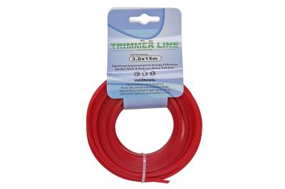 Леска триммерная (3,0*15м) TRIMMER LINE с картонной этикеткой (квадрат) (артикул 56562)