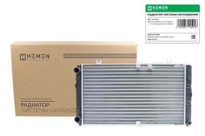 Радиатор охлаждения двигателя паяный HEMEN для Lada Kalina 04- (HOSR032) (артикул 67145)