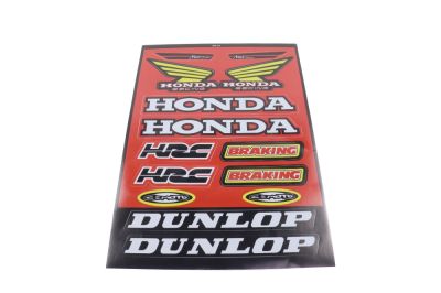 наклейки: honda, hrc, honda racing, braking, dunlop (22х33)